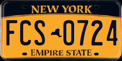 NY license plate FCS0724