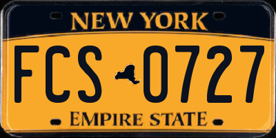 NY license plate FCS0727