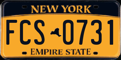 NY license plate FCS0731