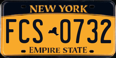 NY license plate FCS0732