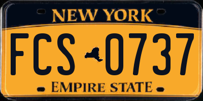 NY license plate FCS0737