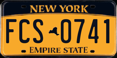 NY license plate FCS0741