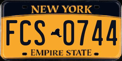 NY license plate FCS0744