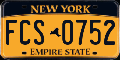 NY license plate FCS0752