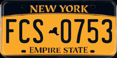 NY license plate FCS0753