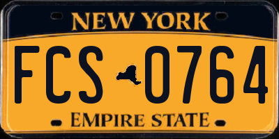 NY license plate FCS0764