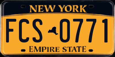 NY license plate FCS0771
