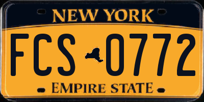 NY license plate FCS0772