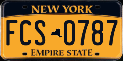 NY license plate FCS0787