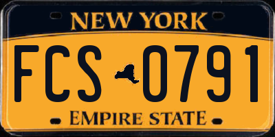 NY license plate FCS0791