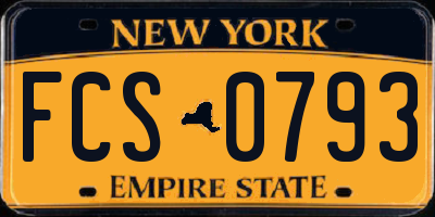NY license plate FCS0793