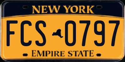 NY license plate FCS0797