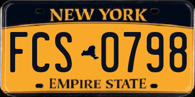 NY license plate FCS0798