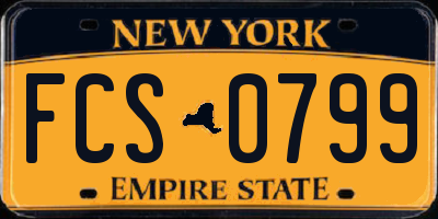 NY license plate FCS0799