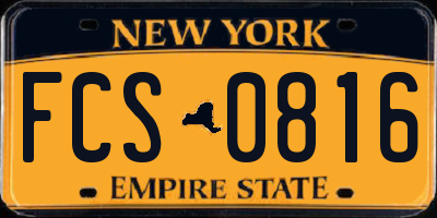NY license plate FCS0816