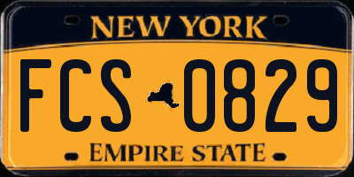 NY license plate FCS0829