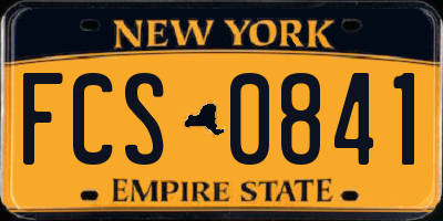 NY license plate FCS0841
