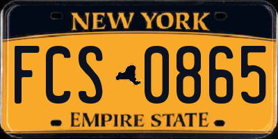 NY license plate FCS0865