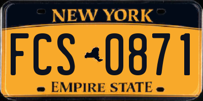 NY license plate FCS0871