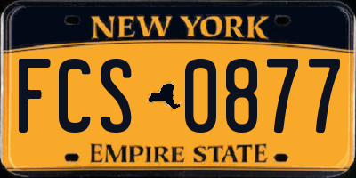 NY license plate FCS0877