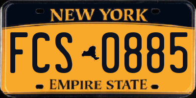 NY license plate FCS0885