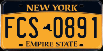 NY license plate FCS0891