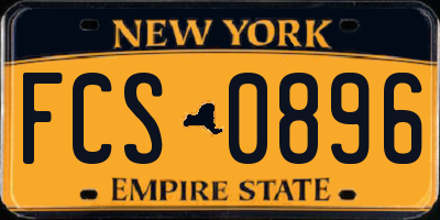 NY license plate FCS0896