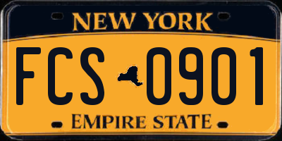 NY license plate FCS0901