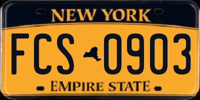 NY license plate FCS0903