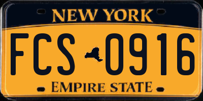 NY license plate FCS0916