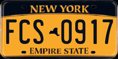 NY license plate FCS0917