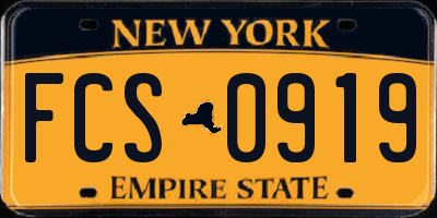 NY license plate FCS0919