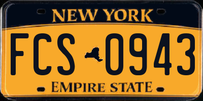 NY license plate FCS0943