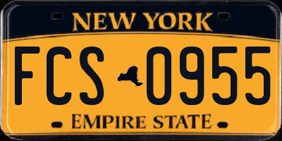 NY license plate FCS0955