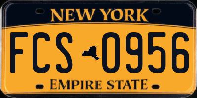 NY license plate FCS0956