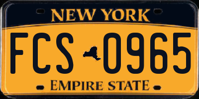 NY license plate FCS0965