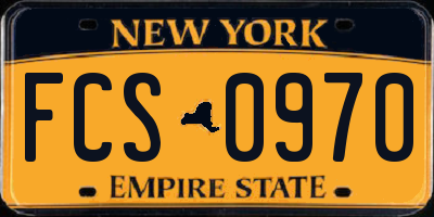 NY license plate FCS0970