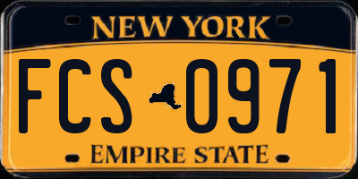 NY license plate FCS0971