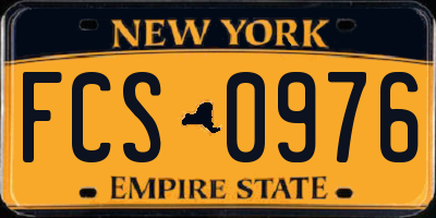 NY license plate FCS0976