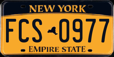 NY license plate FCS0977