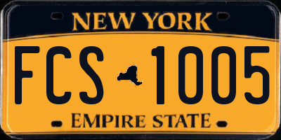 NY license plate FCS1005