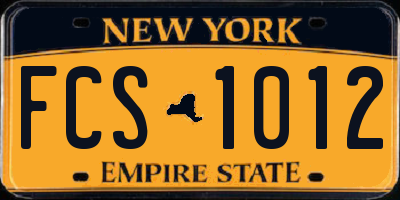 NY license plate FCS1012