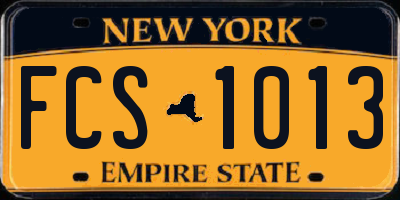 NY license plate FCS1013