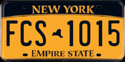 NY license plate FCS1015