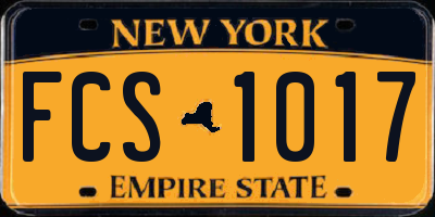 NY license plate FCS1017