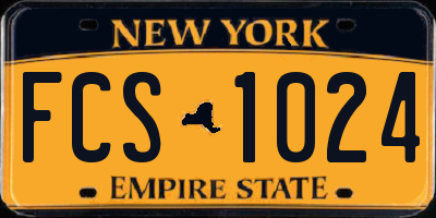 NY license plate FCS1024