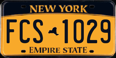 NY license plate FCS1029