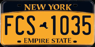 NY license plate FCS1035