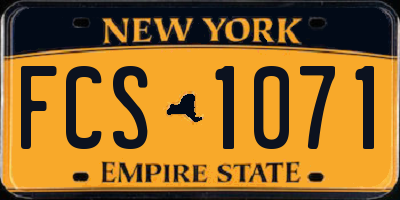 NY license plate FCS1071