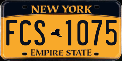 NY license plate FCS1075